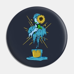 Dripping Man and Sunflower Pin