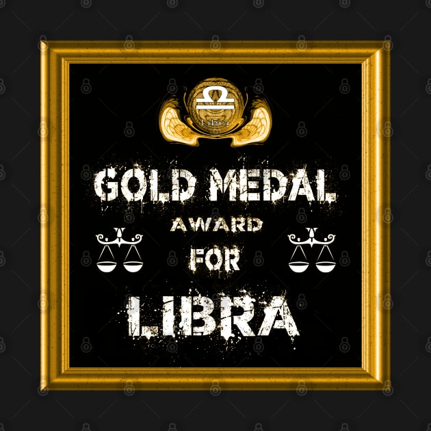 Libra Birthday Gift Gold Medal Award Winner by PlanetMonkey