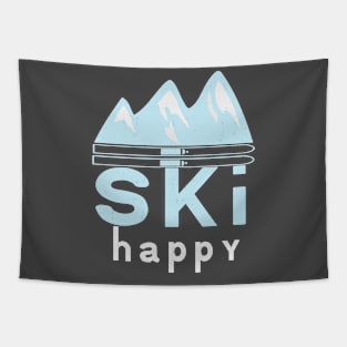 Ski Happy Mountain Tapestry