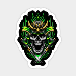 Fire Samurai Skull Magnet