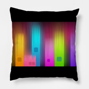 Led City Illuminated in Colors Pillow