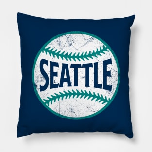 Seattle Retro Baseball - Navy Pillow