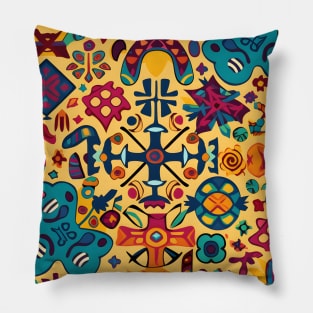 Colors in Harmony: Celebrating Autism Diversity in Mexican Folk Art Pillow