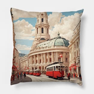 Vienna Austria Vintage Travel Poster Tourism Pillow