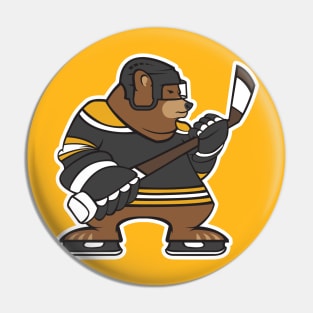 Boston Bruins Bear Hockey Design Pin