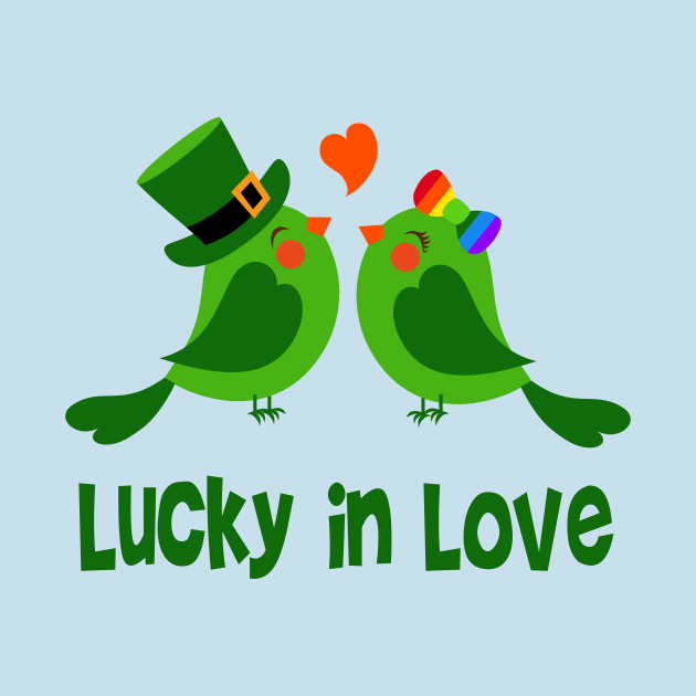 Lucky In Love Irish Green Birds Engagement Wedding by FlashMac