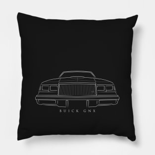 1987 Buick GNX - front stencil, white Pillow