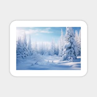 Winter Forest Serene Landscape Surreal Magnet