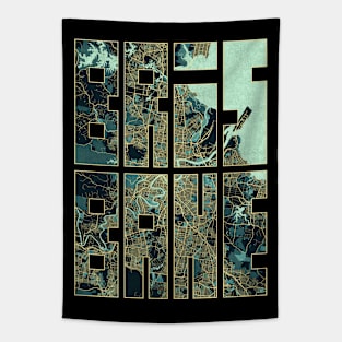 Brisbane, Queensland, Australia City Map Typography - Summer Tapestry