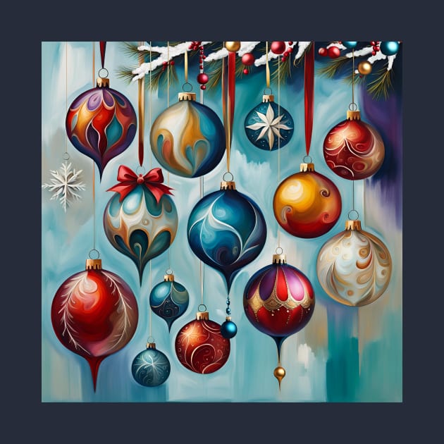 Painterly Christmas Tree Ornaments by LittleBean