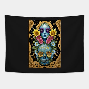 Bohemian Flower Skull Tapestry