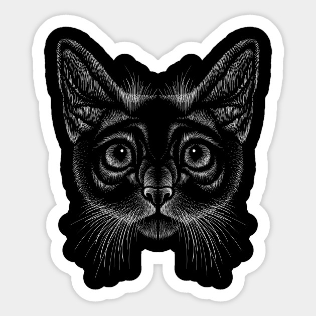 Artistic Cat S Head Cute Hand Drawn Animal Gift Artistic Cats