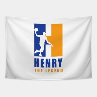 Henry Custom Player Basketball Your Name The Legend Tapestry