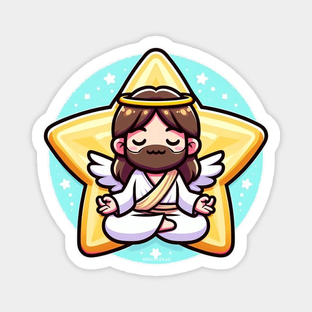 Peaceful Jesus Cartoon Magnet by Pickledjo