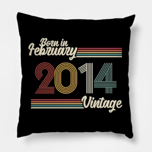 Vintage Born in February 2014 Pillow