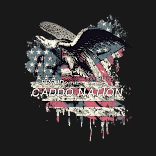 Caddo Nation American Indian Tribe Old theme USA Flag Eagle T-Shirt
