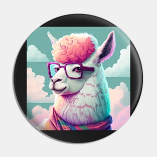 Vapor Wave Llama Pin