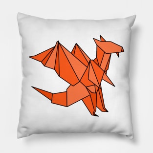 Orange origami dragon Pillow