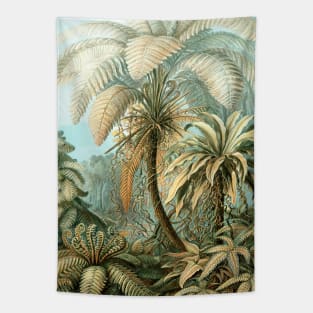 Vintage Colorful Tropical Jungle Palm Trees Tapestry