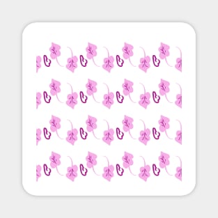 Background illustration white with pink flowers, floral decorative design pattern, ornament Magnet