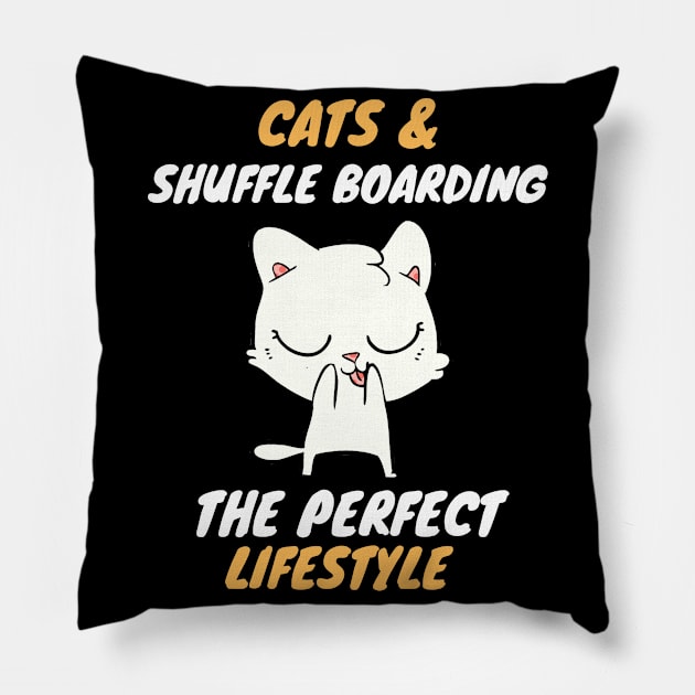 cats and shuffle boarding lifestyle Pillow by SnowballSteps