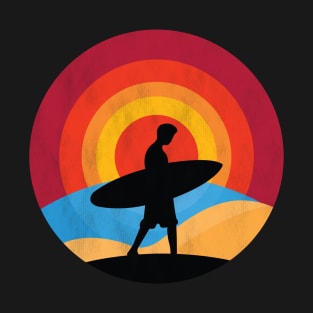 Vintage Sunset Surfing Gift For Surfers T-Shirt