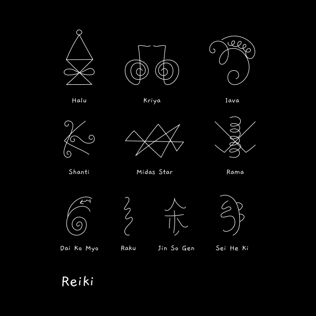 Hand drawn Reiki symbols by Mon, Symphony of Consciousness.