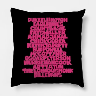 Jazz Legends in Type: The Jazz Pianists Pillow