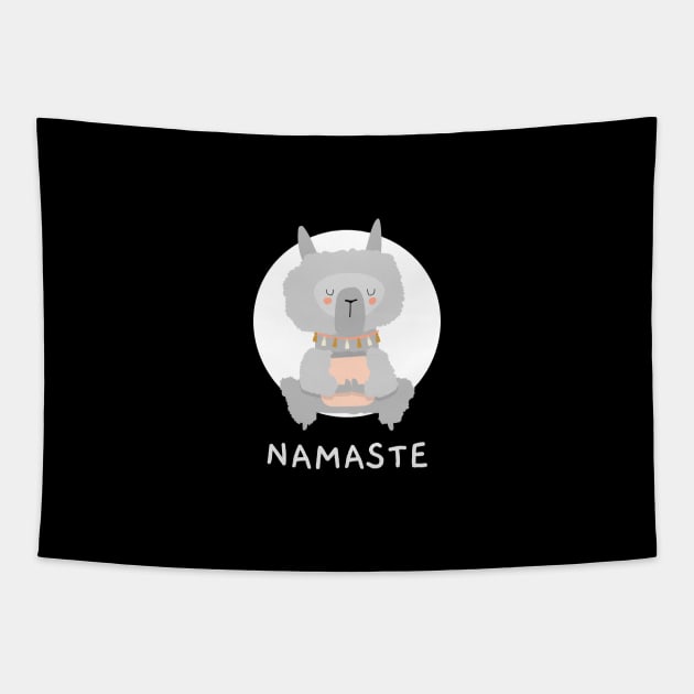 Namaste cute yoga Tapestry by Motivation King