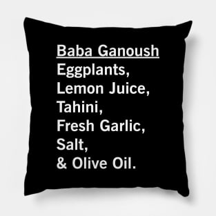 Baba Ganoush Eggplant Recipe Vegan Vegetarian Foodie Gift Pillow