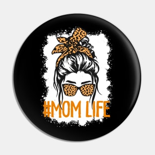 mom life messy bun mother leopard Pin