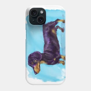 Cute Dachshund Watercolor Doodle Phone Case