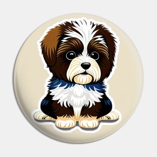 Cute Cartoon Havanese Puppy Dog Pin