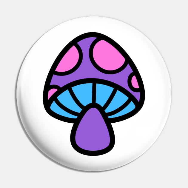 Bisexual/Biromantic Mushroom Discrete Pride Flag Pin by JadedOddity