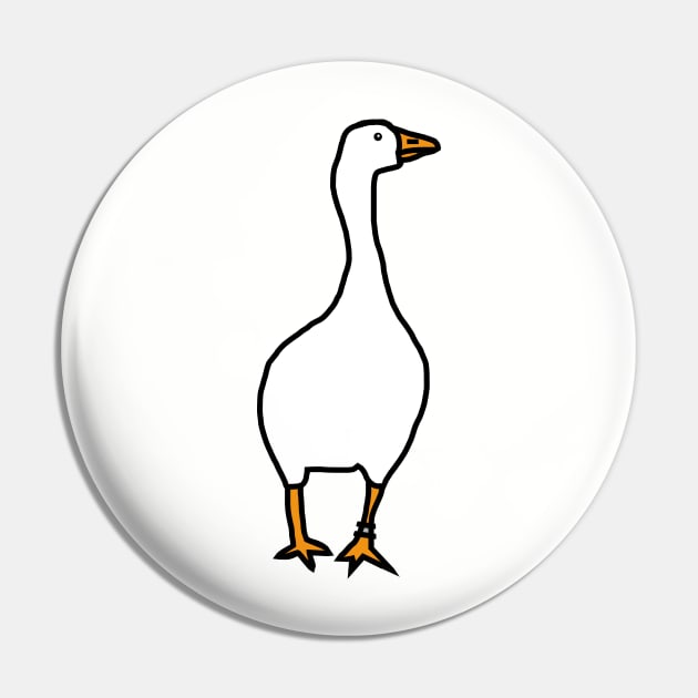White Goose Gaming Design Pin by ellenhenryart