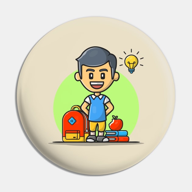 Back to School Cartoon Vector Icon Illustration Pin by Catalyst Labs