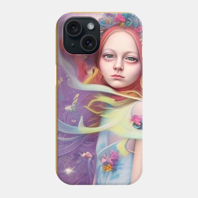 Stunning Alice in Wonderland painting of girl and flowers Phone Case by ZiolaRosa