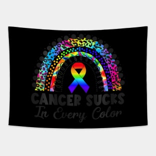 Cancer Sucks In Every Color All Cancer Matter Boho Tapestry