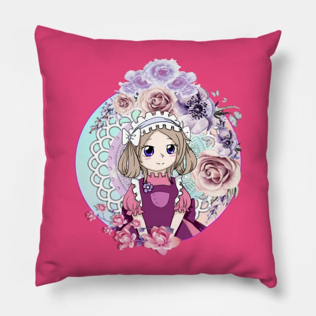 Maid of Flowers Pillow by Archanciel