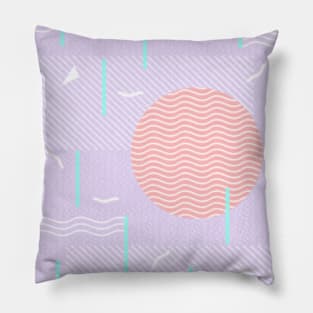 Memphis Summer Lavender Waves Pillow