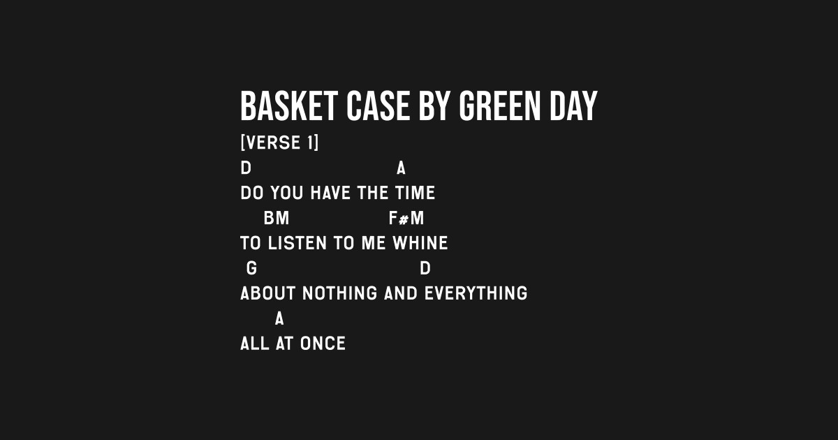 Basket case chords lyrics pop punk t shirt teepublic