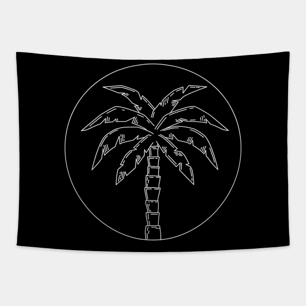 Palm Tree in a circle Tapestry by JDP Designs