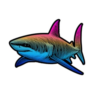 Great White Shark Sketch RGB T-Shirt