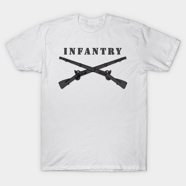 Army - Infantry Br - Crossed Rifles Blk with Txt - Crossed Rifles - T ...