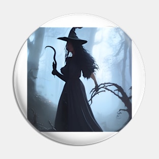 silhouette of a witch Pin