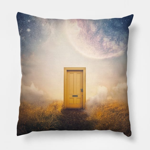 The door to other galaxy Pillow by psychoshadow