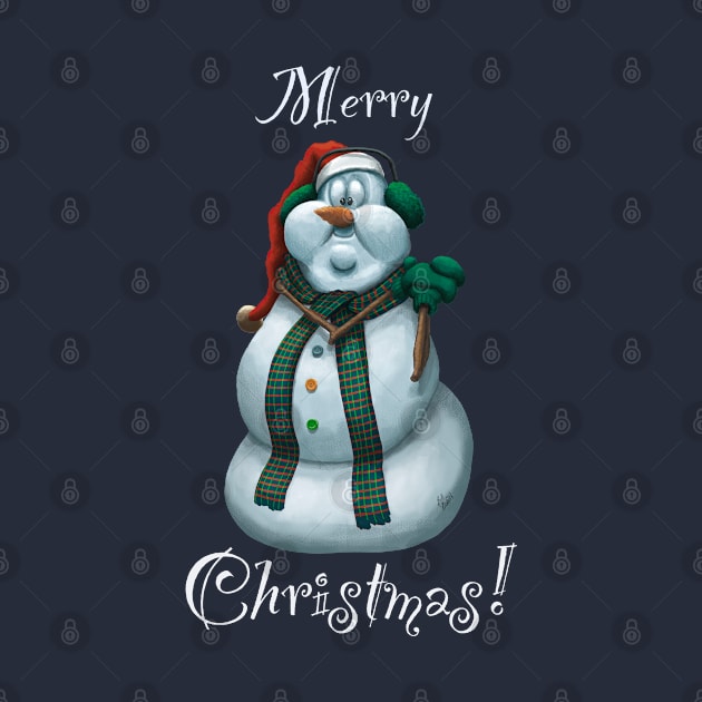 Joyful Merry Christmas Holiday Snowman by abbottcartoons