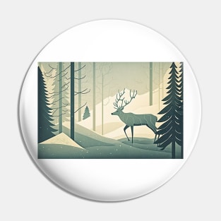 Papercut Deer in a Winter Wonderland Pin