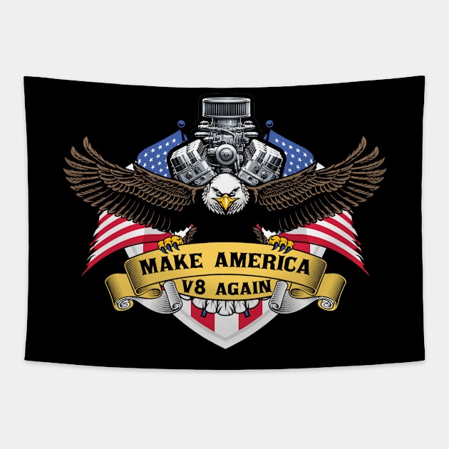 Make America V8 Again Tapestry by DesignByKev