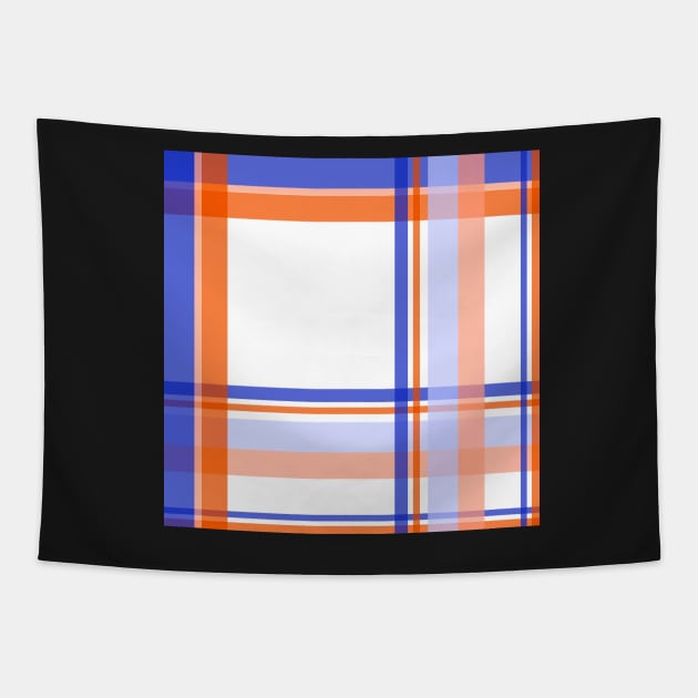 Cozy plaid tartan in cobalt blue and orange Tapestry by FrancesPoff